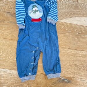 Blue Snowman Kids One Piece